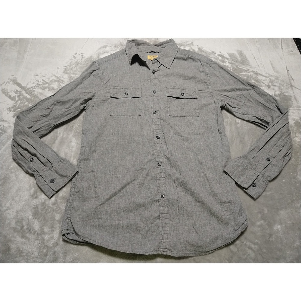 Tre Vero Shirt Men M Medium Gray Long Sleeve Button Up Safari Cowboy Cotton